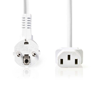 Kab Hálozati 220V 90fok 5m IEC320-C13 White CEGL10000WT50