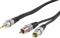 Kab 3,5mm jack apa - 2x RCA apa 5m Delock 84212