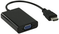 Forditó HDMI-VGA konverter 20cm Nedis CCGP34900BK02 Black