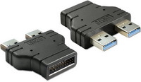 Forditó USB3.0 19pin papa -2xUSB3.0 A Delock 65398