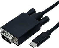 Roline 2m USB Type C - VGA (D-SUB) M-M kábel, fekete