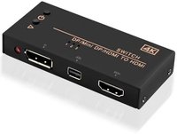 Forditó HDMI - HDMI+DP+DP mini Roline 14.99.3541