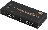 Forditó HDMI - HDMIx2+DP mini Roline 14.99.3540