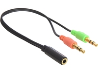 Fordító Audio Jack 3,5mm F  - 2x3,5mm M 15cm Sandberg 508-67