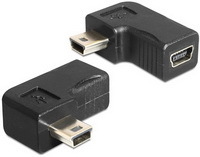 Fordító USB mini papa - USB mini mama 90 fok Delock 65448