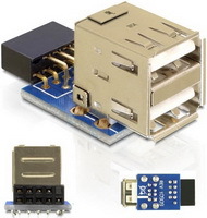 Forditó USB alaplap>2xUSB2.0 female Delock 41825