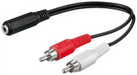 Fordító Audio Jack 3,5mm F  - 2xRCA M 20cm Goobay 50092