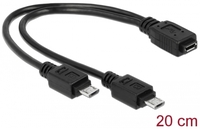 Fordító USB Micro B apa- 2xUSB Micro B anya 20,5cm Delock65440