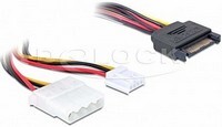 Fordító Táp SATA 15pin - molex+floppy Delock 65227