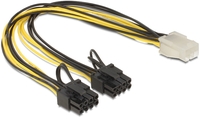 Kab Tápkábel PCIE VGA-hoz 6pin Female-2x8pin Male Delock 83433