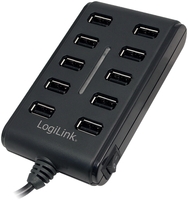 USB HUB 10 Port 2.0 + külső táp 5V 3,5A Logilink UA0125