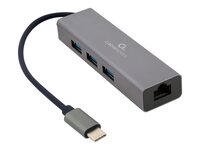 USB3 Type C - Gbe Ethernet +HUB 3port Gembird A-CMU3-LAN-01