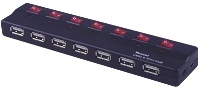 USB HUB  7 Port USB 2.0 Wiretek+külső táppalVE593