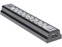 USB HUB 10 Port 2.0 + tápegység Manhattan 161572