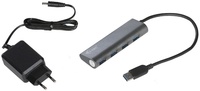 Adapter USB3 HUB 4 Port+tápegység i-tec U3HUB448 Black