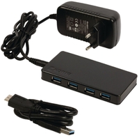 USB HUB 4 Port König +tápegység CSU2H4P200BL