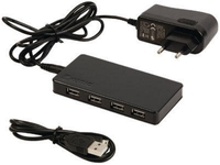 USB HUB  7 Port 2.0 + külső táp 2,5A Nedis UHUBU2730BK