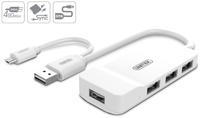 USB+OTG+microB HUB 4 Port Unitek Y-2133 White