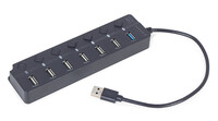 USB3 HUB 7 Port+kapcs Gembird 50 cm UHB-U3P1U2P6P-01