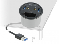 USB3.2 HUB 2+1xUSB Type C Port asztalba építhető Delock 62794