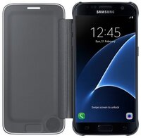 Samsung Galaxy S7 Clear View Cover oldalra nyíló tok, fekete