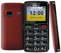 Maxcom MM432BB piros/fekete mobiltelefon extra nagy gombokkal, vészhívóval