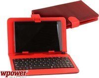 WPower 8" billentyűzetes piros mintás tablet tok