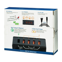 Adapter hálozati 5xUSB 8A QC 2.0 Arctic QC 8000 UK APWCH00015