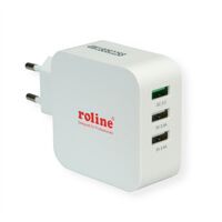 Adapter hálozati 2xUSB 2,4A 1xUSB QC 3.0 Roline 19.11.1033