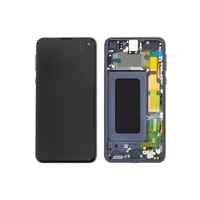 Samsung SM-G970 Galaxy S10E LCD kijelző/képernyő + érintőképernyő - prizma fekete