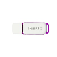 Pendrive 64Gb. USB 2.0 Philips Snow Edition fehér-lila