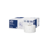 Toalettpapír 3 rétegű közületi átmérő: 18,7 cm 600 lap/120 m/tek 12 tek/karton Extra Soft Mini Jumbo Tork_110255 fehér
