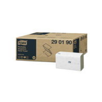Kéztörlő 2 rétegű Z hajtogatású 250 lap/csomag 15 cs/karton toalettbe dobható Singlefold Tork_290190 fehér