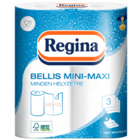 Háztartási papírtörlő kéztörlő 3 rétegű 100 lap/tekercs 2 tekercs/csomag Bellis Mini-Maxi fehér