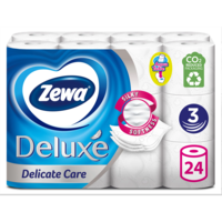 Toalettpapír 3 rétegű kistekercses 100% cellulóz 24 tekercs/csomag Delicate Care Deluxe Zewa hófehér