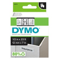 Feliratozógép szalag Dymo D1 S0720530/45013 12mmx7m, ORIGINAL, fekete/fehér