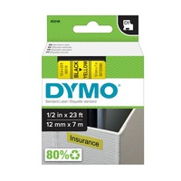 Feliratozógép szalag Dymo D1 S0720580/45018 12mmx7m, ORIGINAL, fekete/sárga