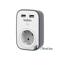 Belkin BSV103vf 1 csatlakozós túlfeszültségvédő és 2,4A USB töltő