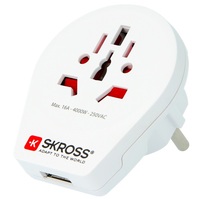 SKROSS 1.500266 World to Europe USB - csatlakozó átalakító európába utazóknak + USB