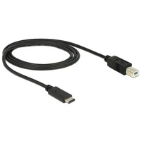 Delock 1m USB Type-C 2.0 apa - USB 2.0 B típusú apa fekete kábel