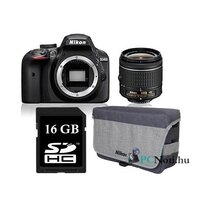 Nikon D3400 + AF-P 18–55VR + táska + 16GB kártya fekete digitális tükörreflexes fényképezőgép kit