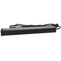APower 1U 19" fekete/alu 10-es C13 elektromos elosztó