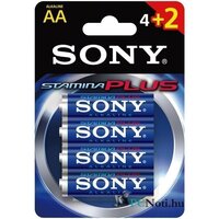 Sony Stamina Plus AA (LR6) alkáli ceruza elem 6db/bliszter