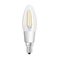 Osram Superstar átlátszó üveg búra/4,5W/827 E14/97mm dimmelhető LED gyertya izzó