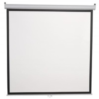 Sbox PSA-112 4:3 200x200 cm távirányítható matt fehér elektromos vetítővászon fekete kerettel