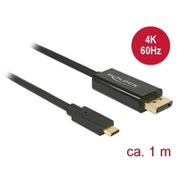 Delock 85255 1 méter USB Type-C apa > DisplayPort apa (DP váltakozó mód) 4K fekete kábel