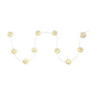 Retlux RXL 238 10 LED/2x AA/meleg fehér/ezüst golyócskák karácsonyi gömbfüzér