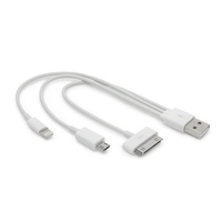 Delight USB 3in1 töltőkábel 20 cm-es fehér