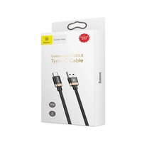 Baseus Golden Belt Series 3A 1m USB 3.0 - USB Type-C fekete-arany kábel
