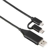 Hama 4 az 1-ben (USB, USB Type-C, micro USB + OTG) 1m fekete adatkábel